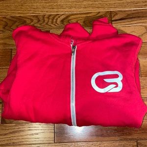 CycleBar red zip up hoodie